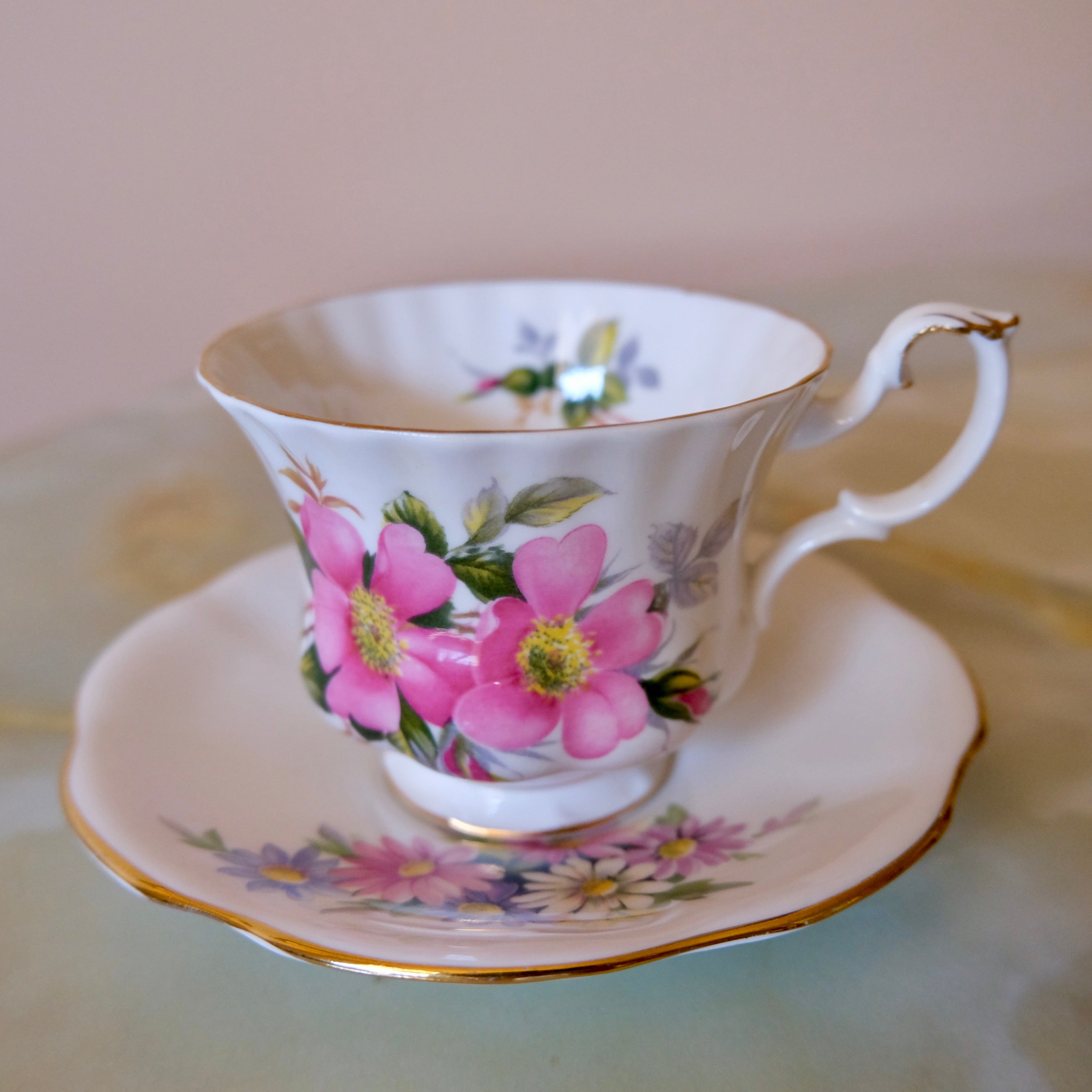 Royal Albert Bone China Tea Cup and Saucer: Prairie Rose