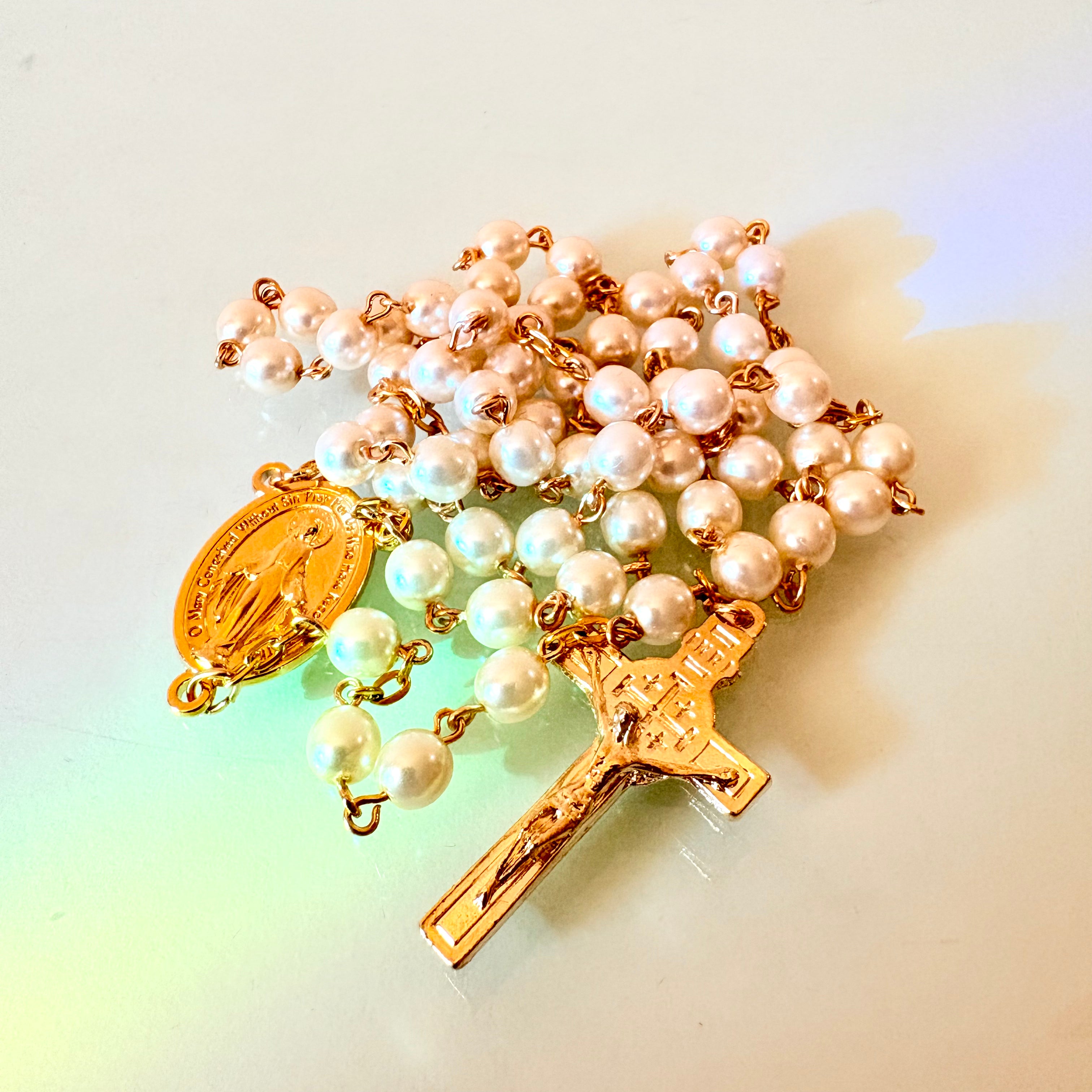 MIRACULOUS MEDAL ROSARY TOUCHED TO THE TOMB OF JESUS