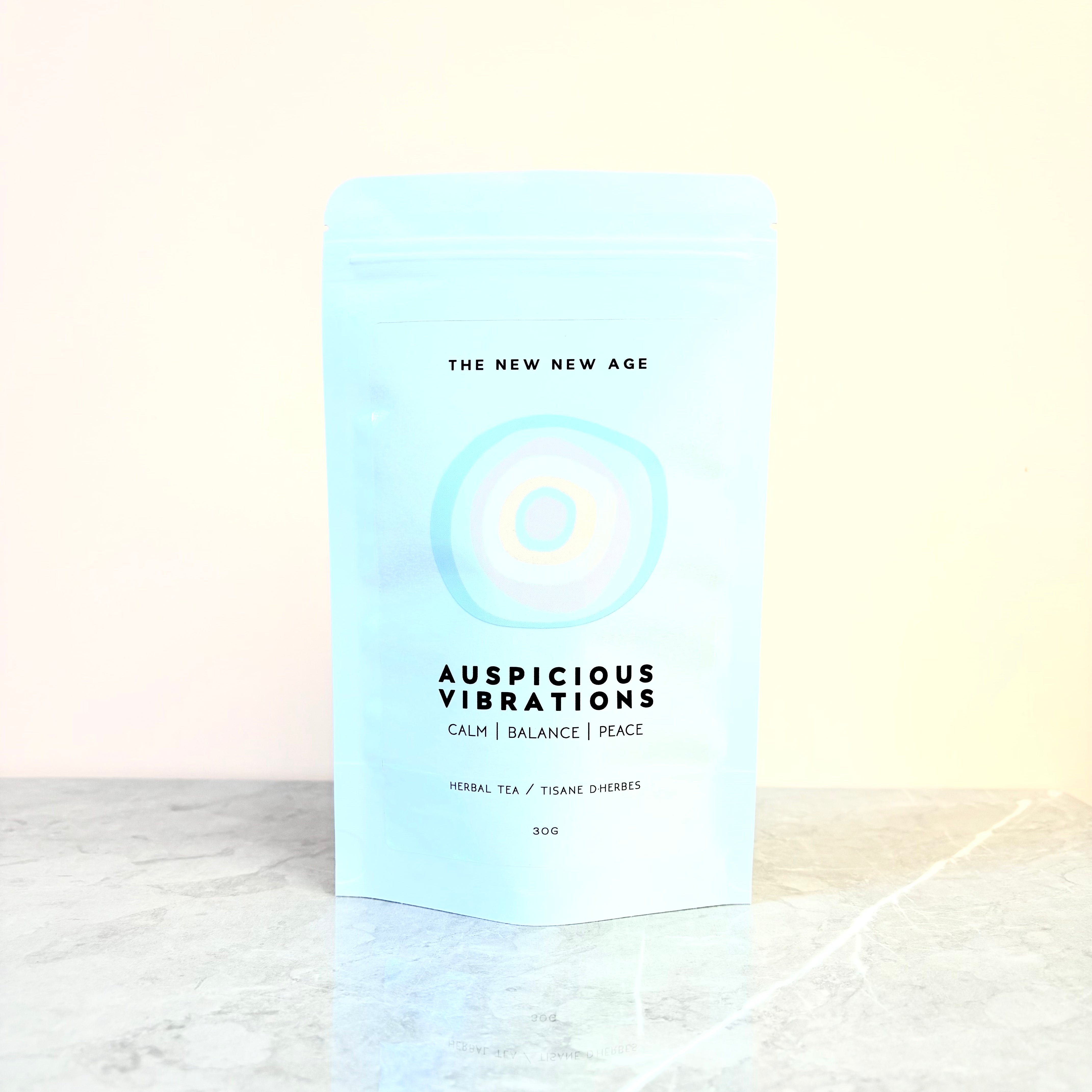 Auspicious vibrations herbal tea by The New New Age