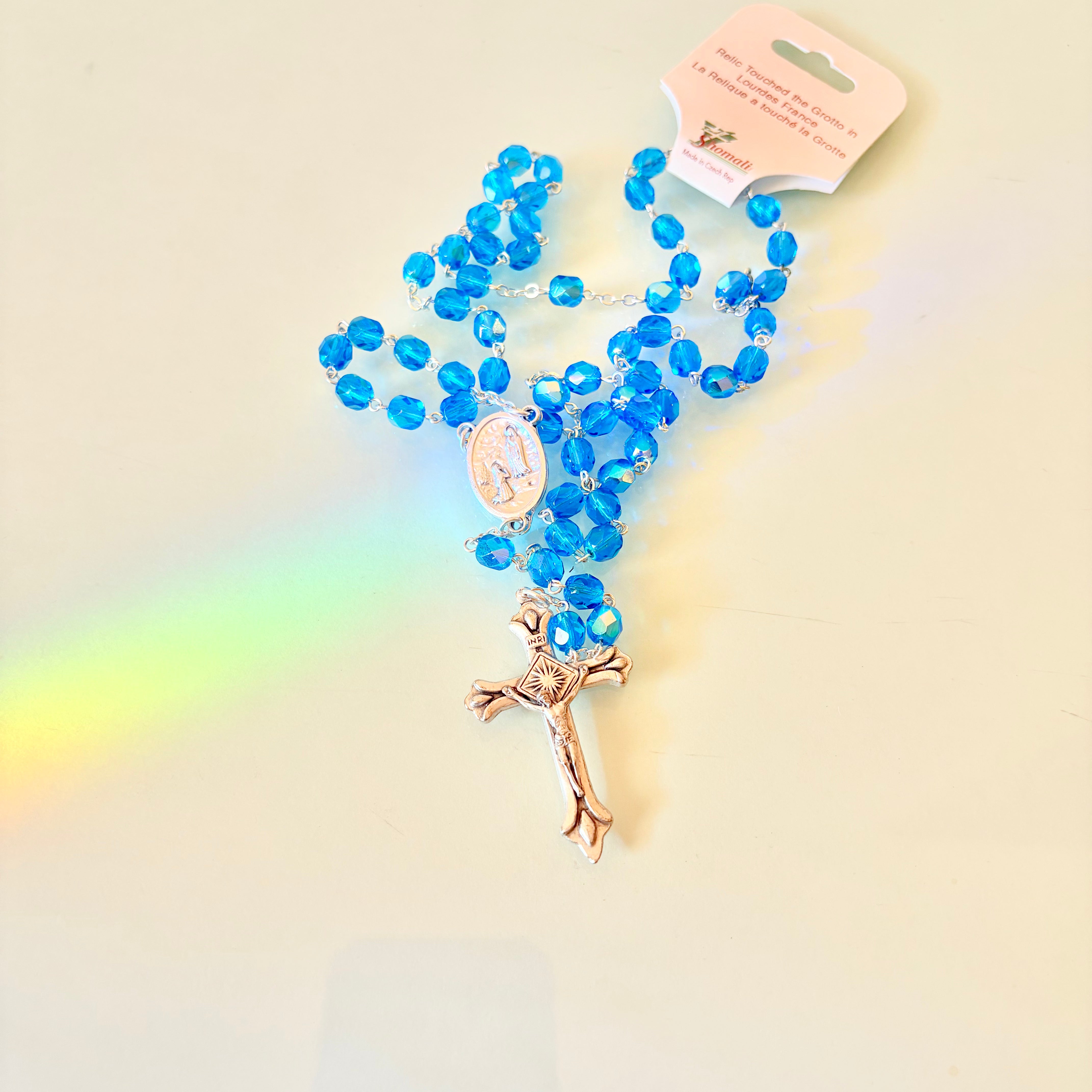 OUR LADY OF LOURDES ROSARY TOUCHED TO THE GROTTO
