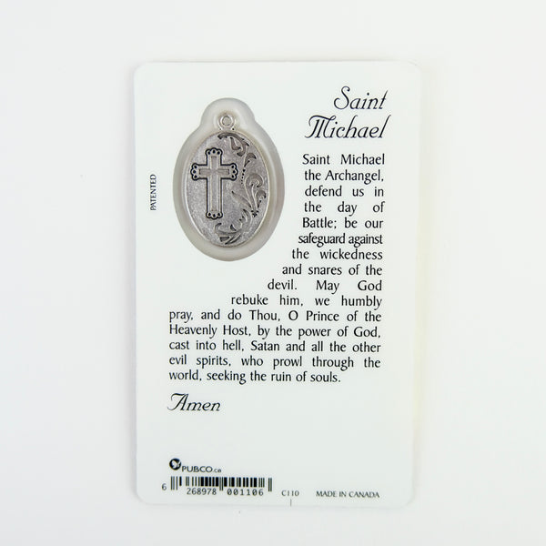 ST. MICHAEL PRAYER CARD WITH MEDAL