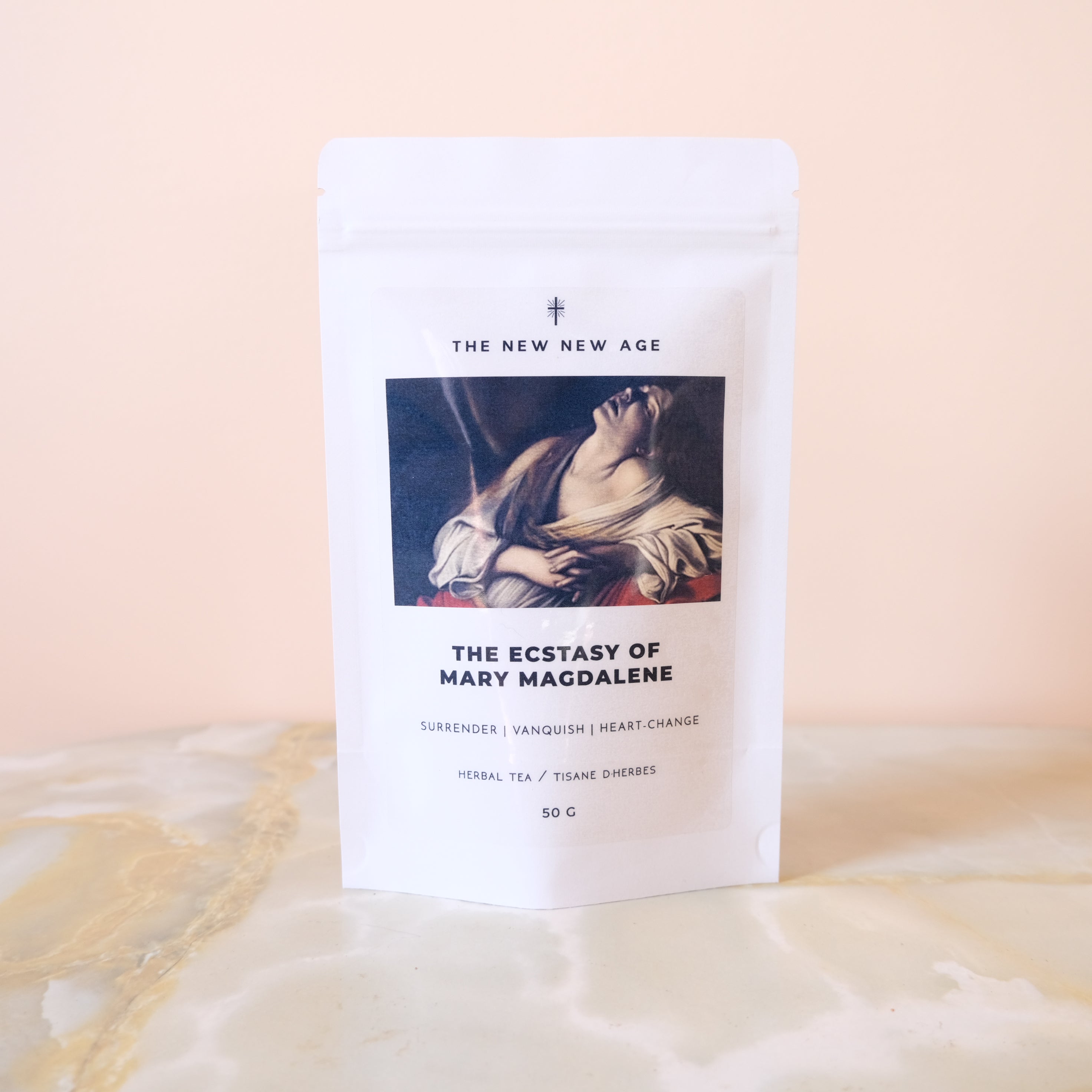 The Ecstasy of Mary Magdalene herbal tea from The New New Age Herb farm. 