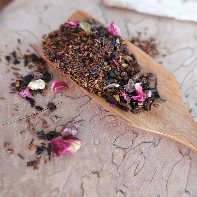 The Ecstasy of Mary Magdalene herbal tea from The New New Age Herb farm. 