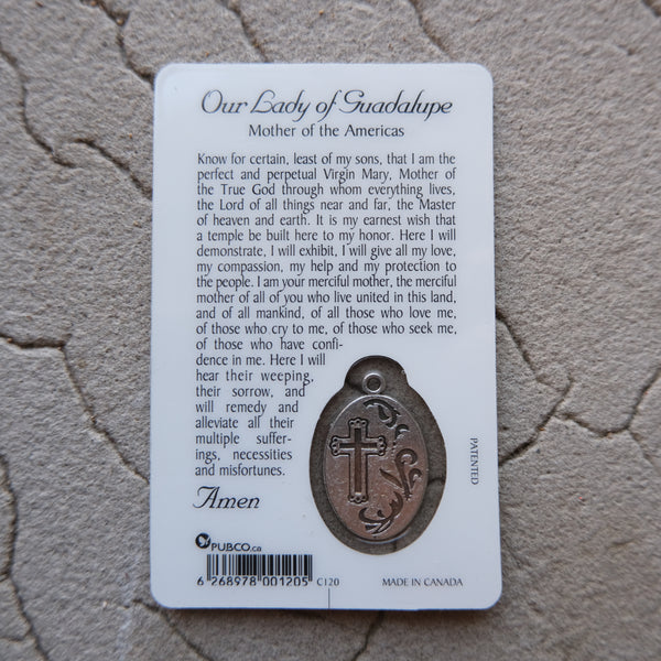 OUR LADY OF GUADALUPE PRAYER CARD