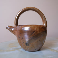 Vintage Ceramic Teapot with Shino Glaze