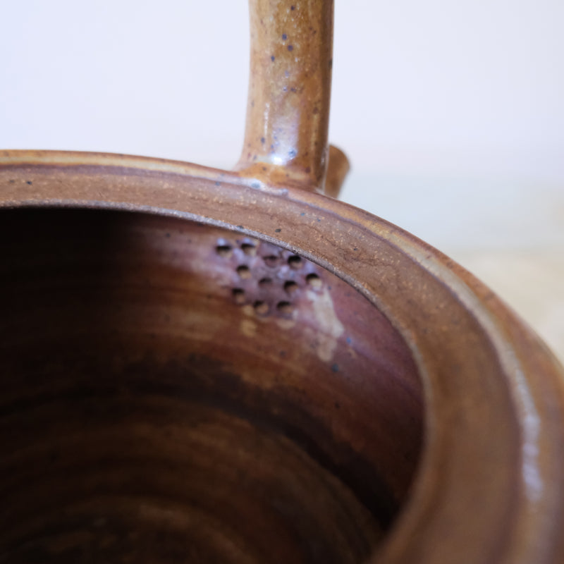 Vintage Ceramic Teapot with Shino Glaze