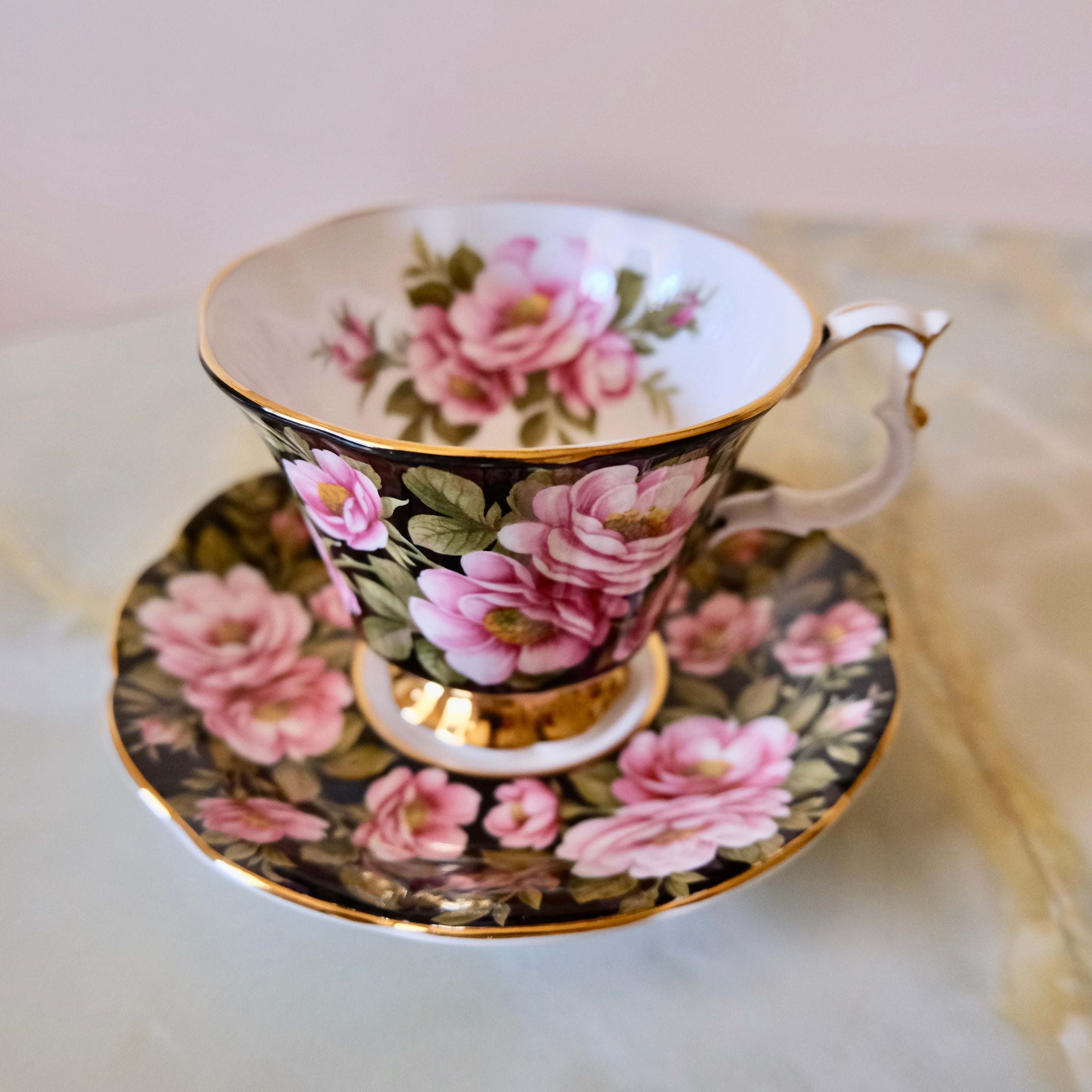 Royal Albert Rambler Rose Vintage Tea Cup and Saucer