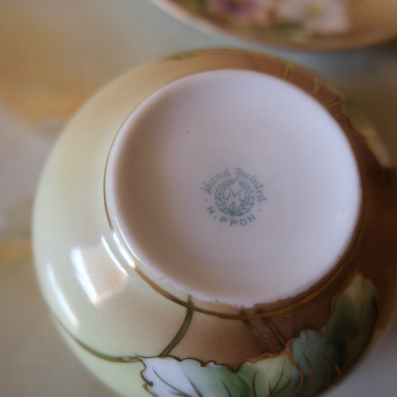 Handpainted Bone China Tea Cup and Saucer from Japan