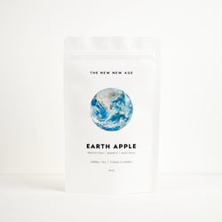 A bag of organic chamomile tea, called Earth Apple.
