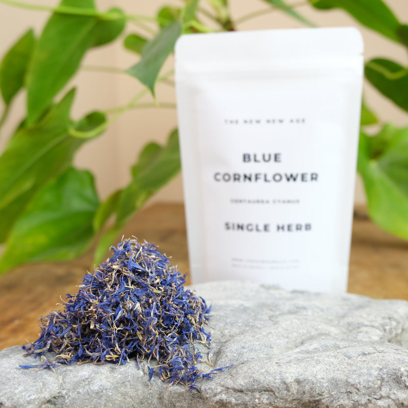 A bag of Blue Cornflower from The New New Age Herb Farm